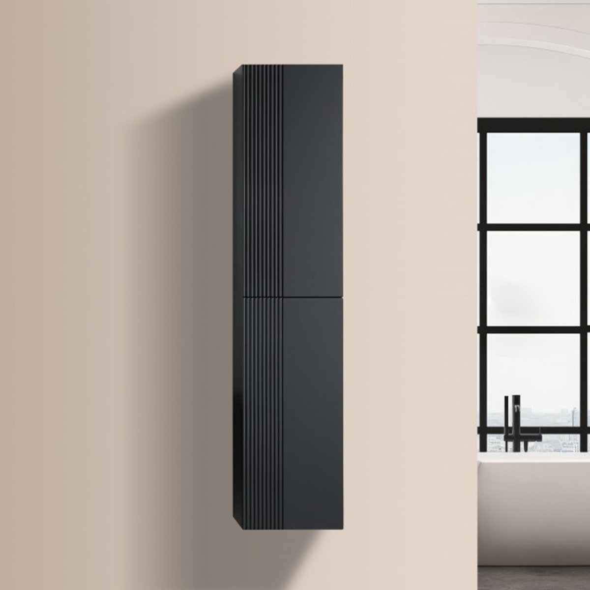 Colonne de salle de bain 160 cm noir Aqualinea