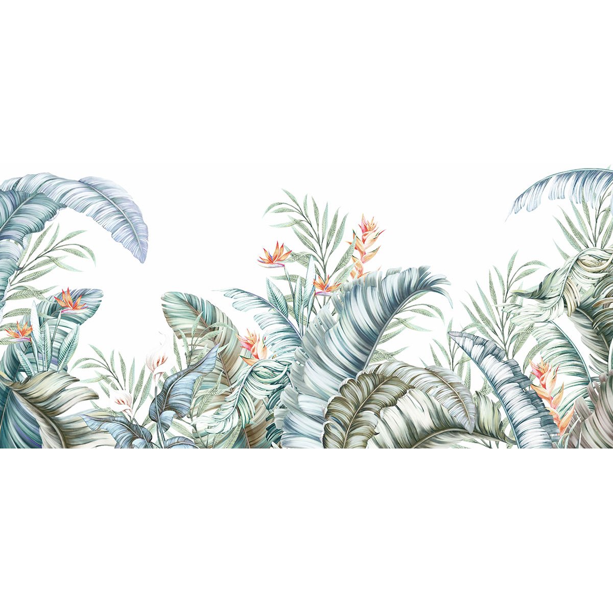 Papier peint panoramique - Feuilles tropicales