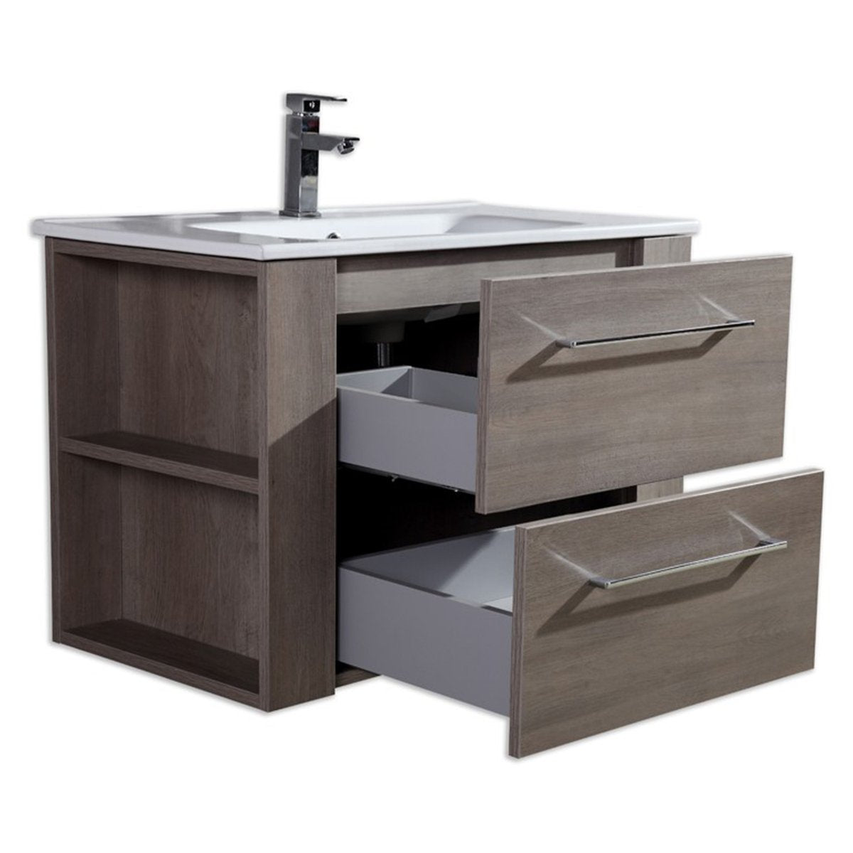 Meuble avec vasque 100 cm chêne brun Aquanoma
