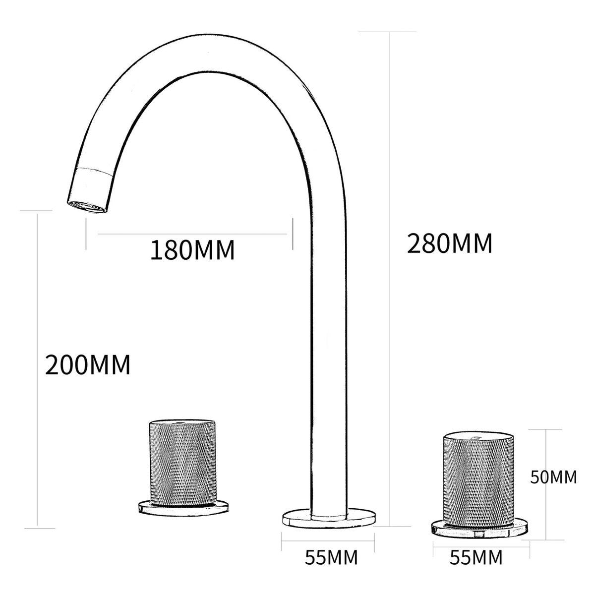 Robinet de salle de bain gris brossé