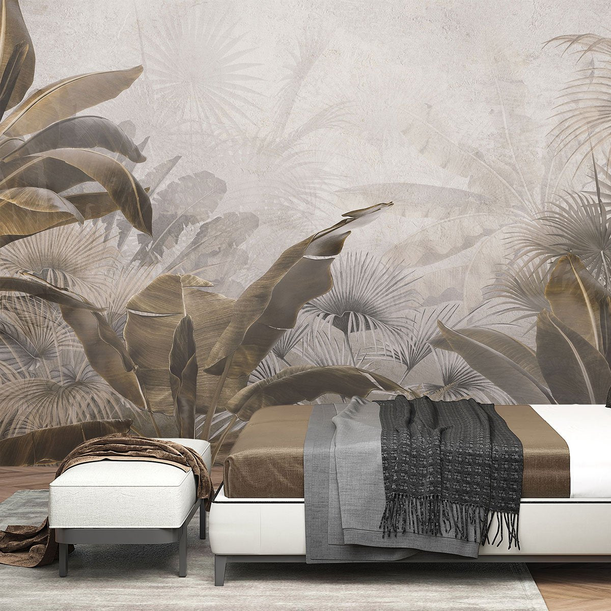 Papier peint panoramique - Feuilles tropicales