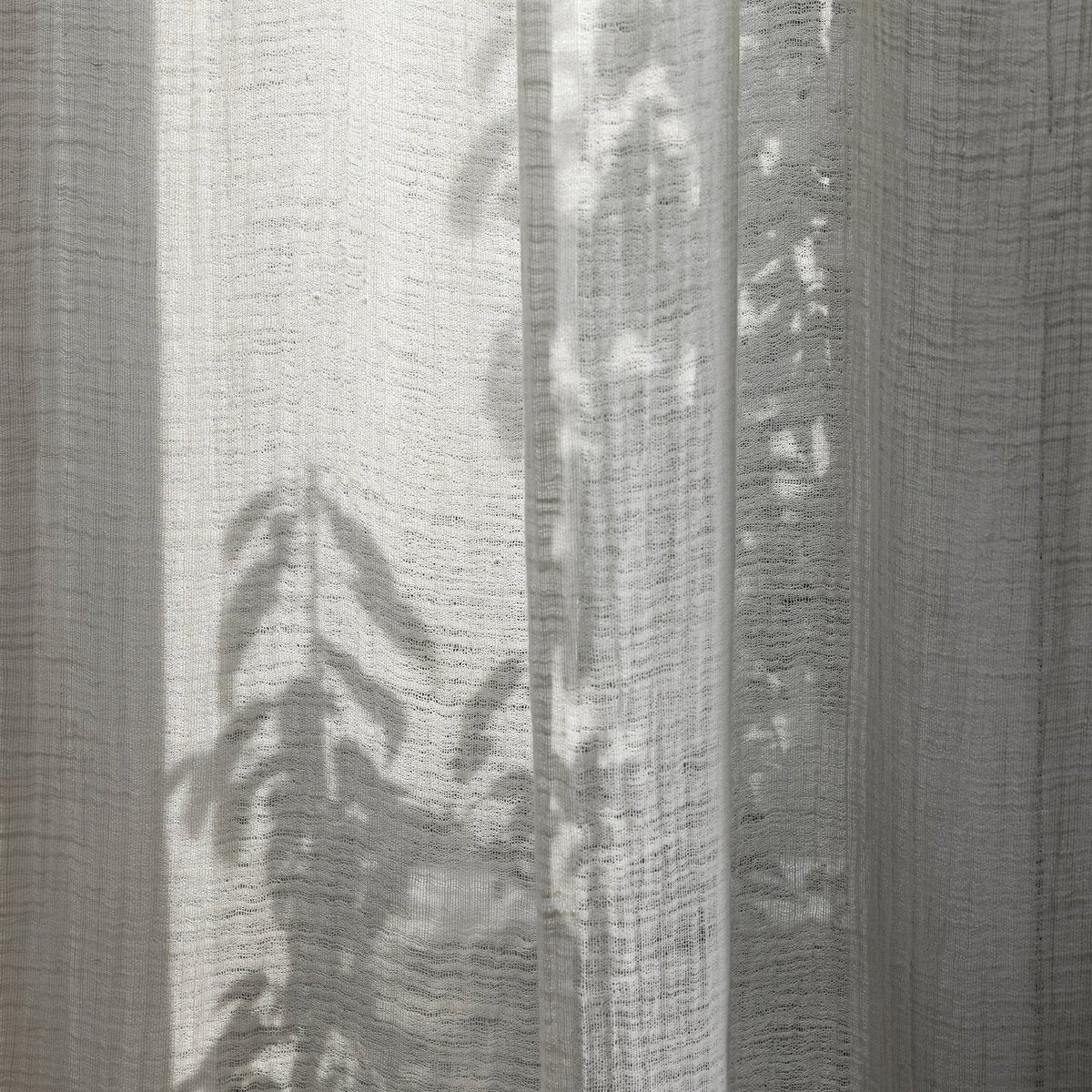 Rideau panneau ANKUR blanc et broderie noire