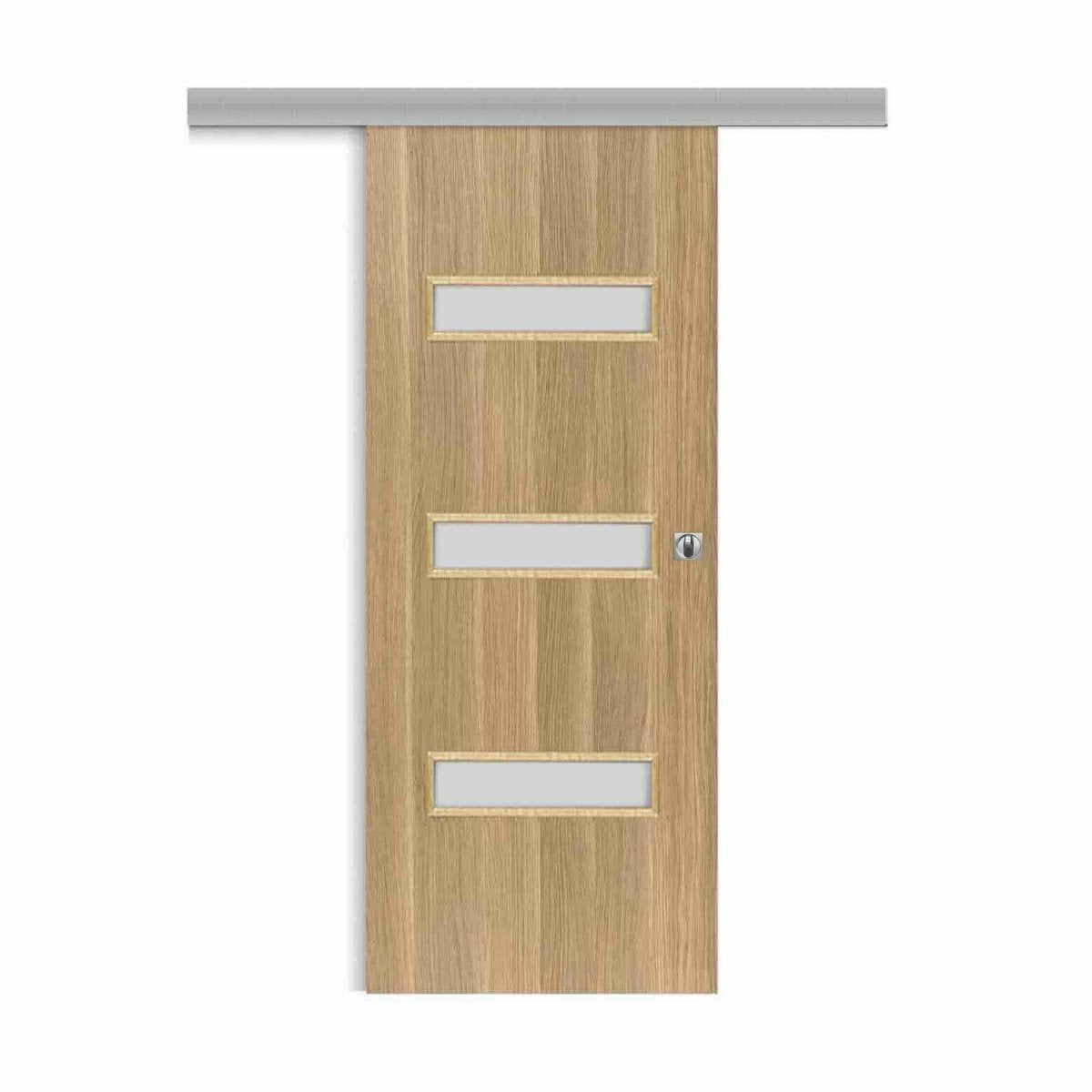 Porte coulissante applique April avec serrure