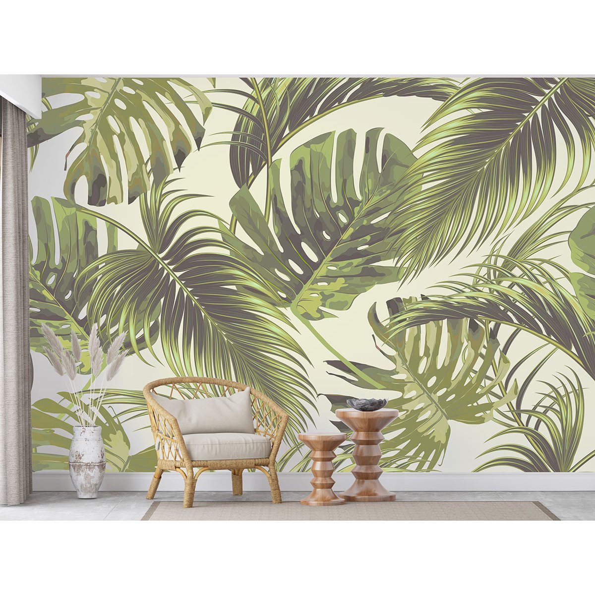 Papier peint panoramique - Feuilles tropicales
