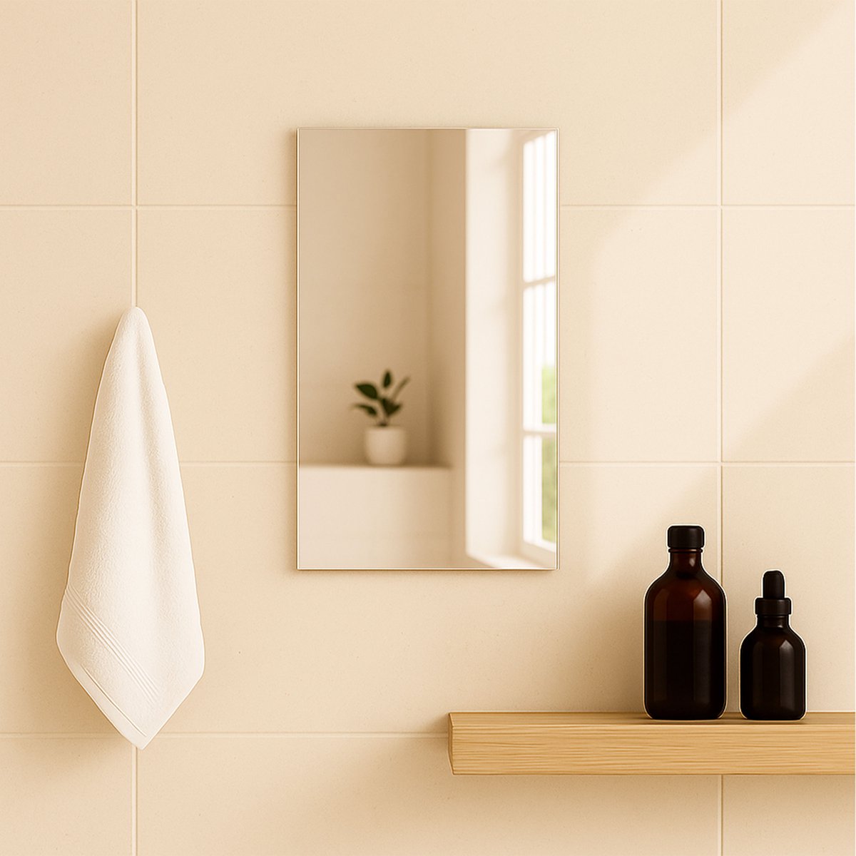 Miroir simple mural pour salle de bain
