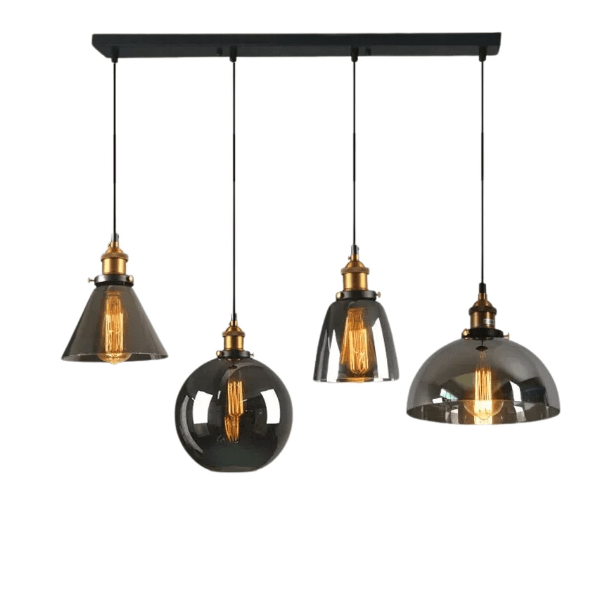 Suspension 4 Lampes Verre