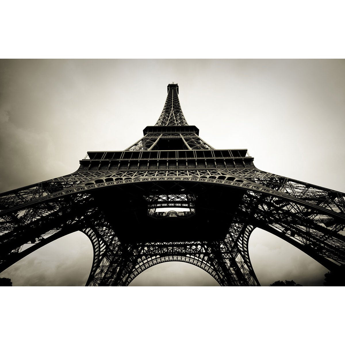 Papier peint panoramique - Tour Eiffel Noir et Blanc