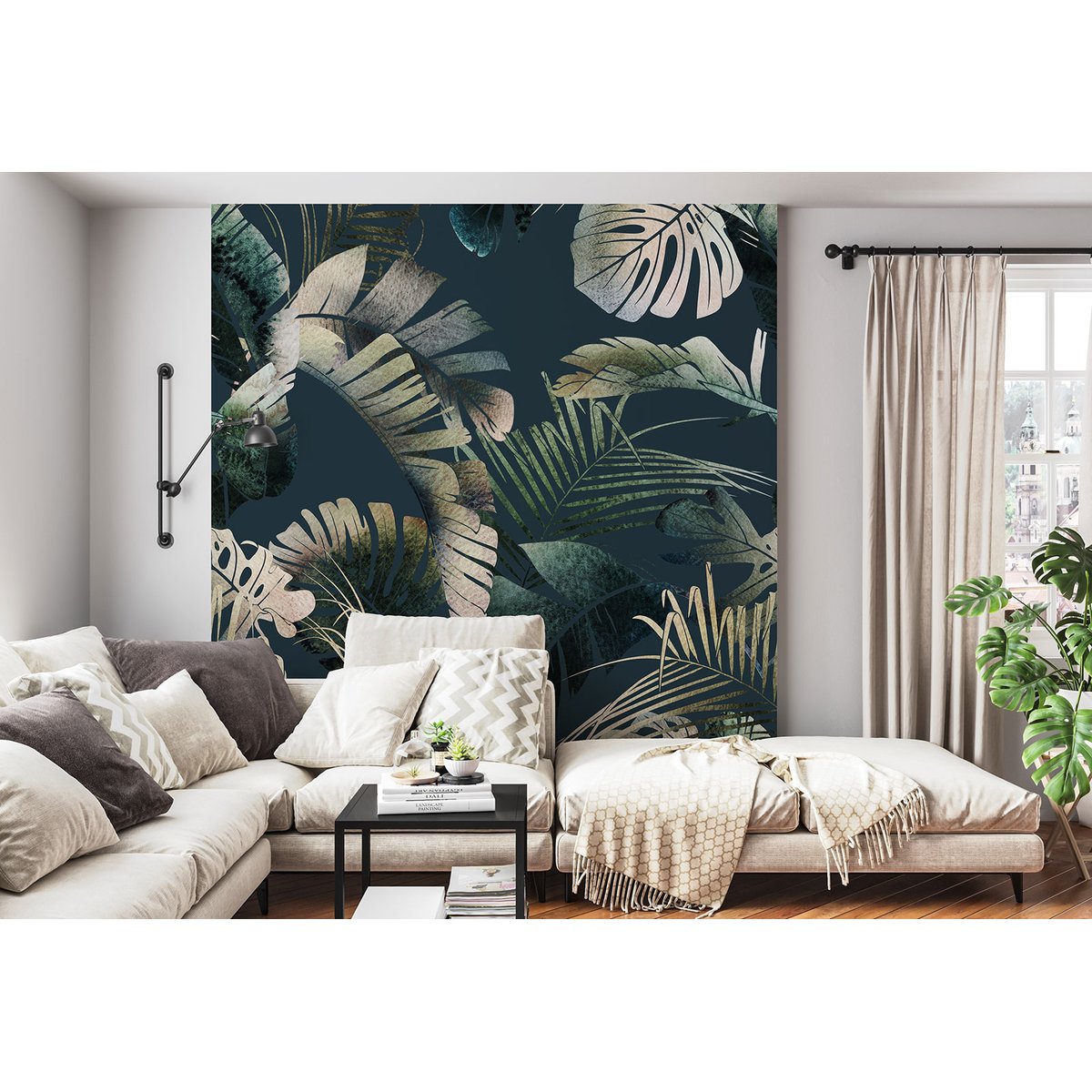 Papier peint panoramique - Feuilles tropicales