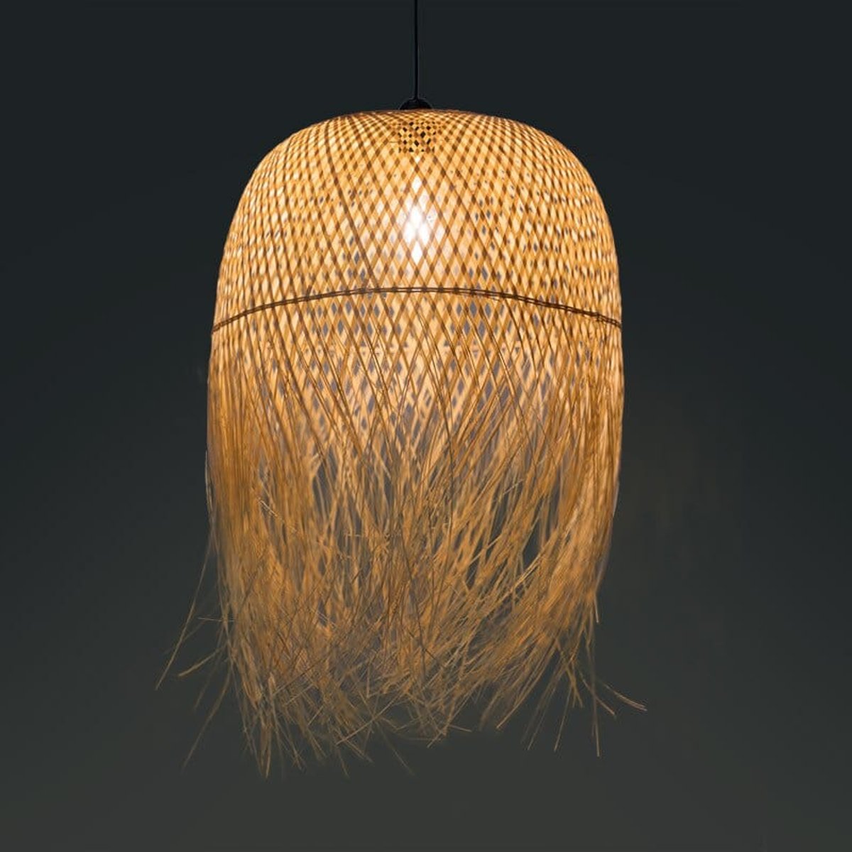 Suspension Luminaire Rotin Bambou