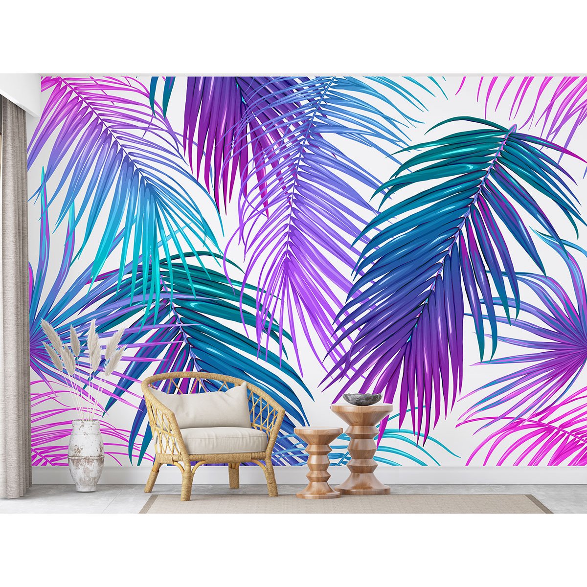 Papier peint panoramique - Feuilles tropicales