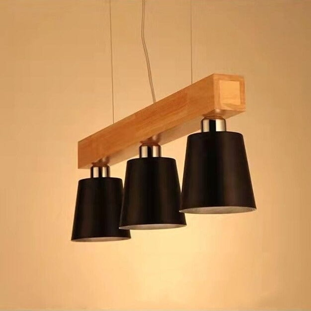 Suspension 3 Lampes Bois