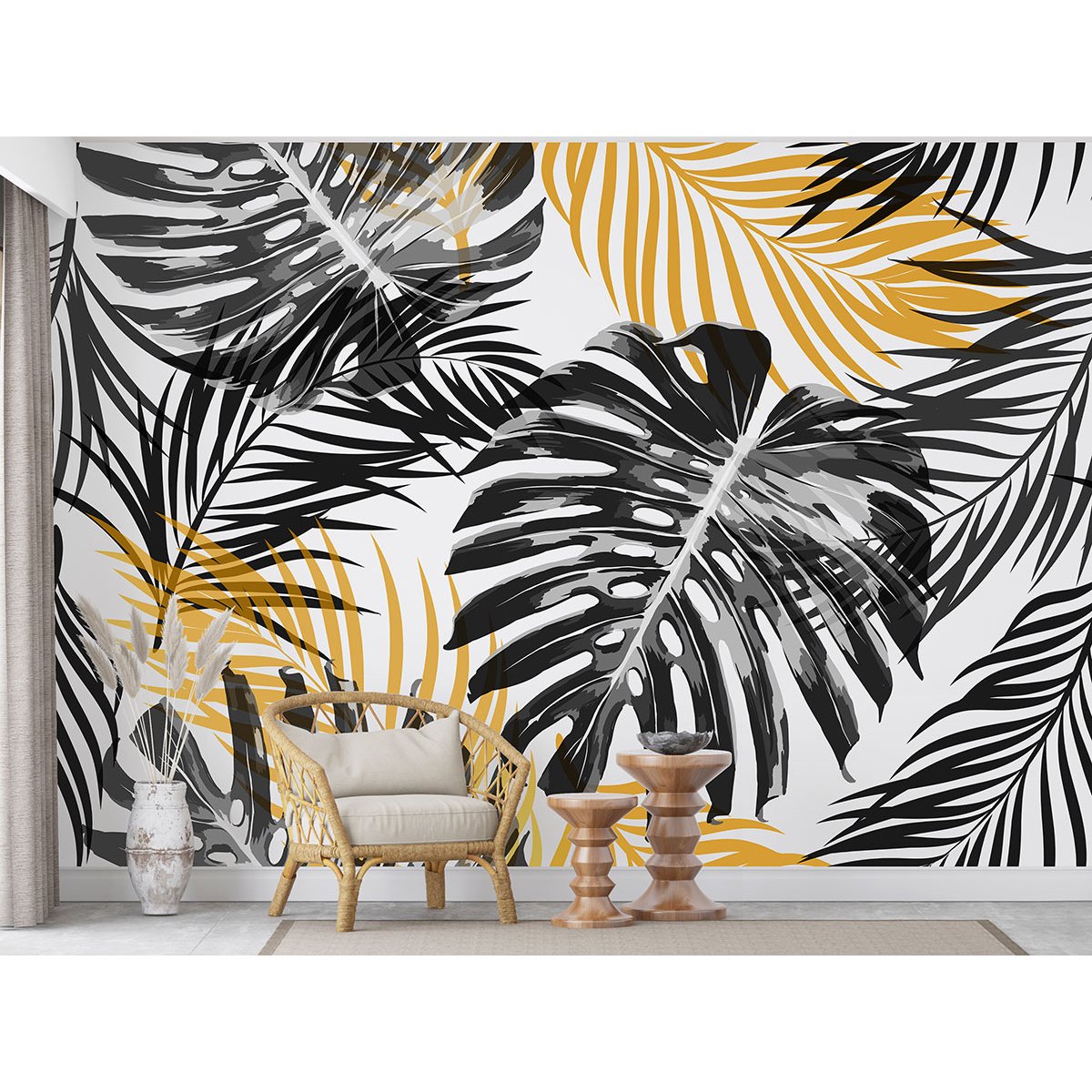 Papier peint panoramique - Feuilles tropicales