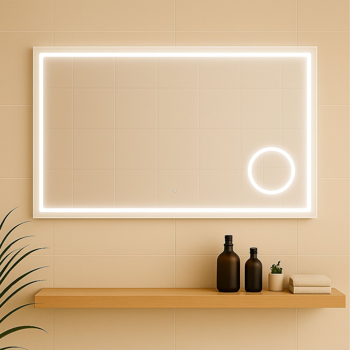 Miroir salle de bain LED avec zoom