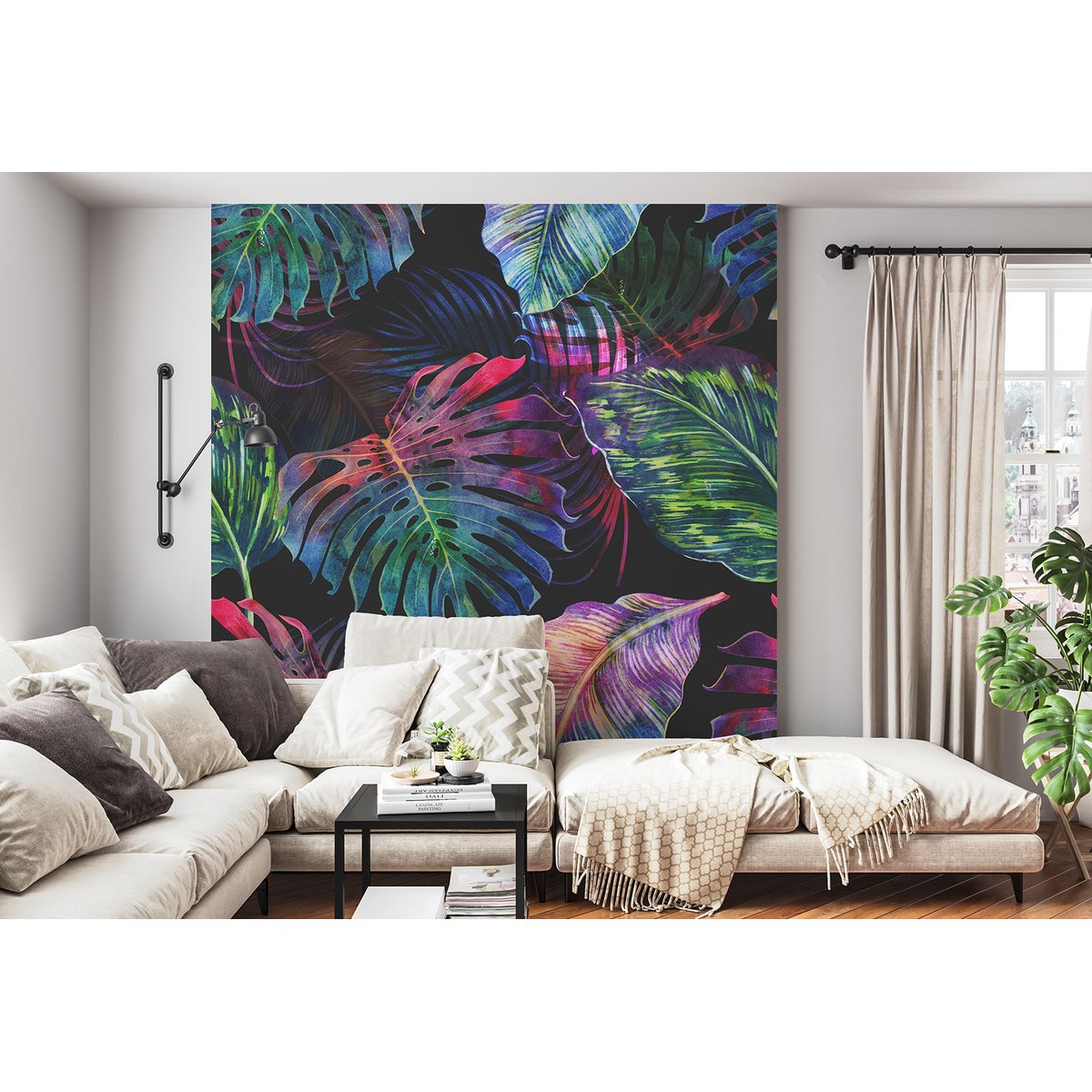 Papier peint panoramique - Feuilles tropicales