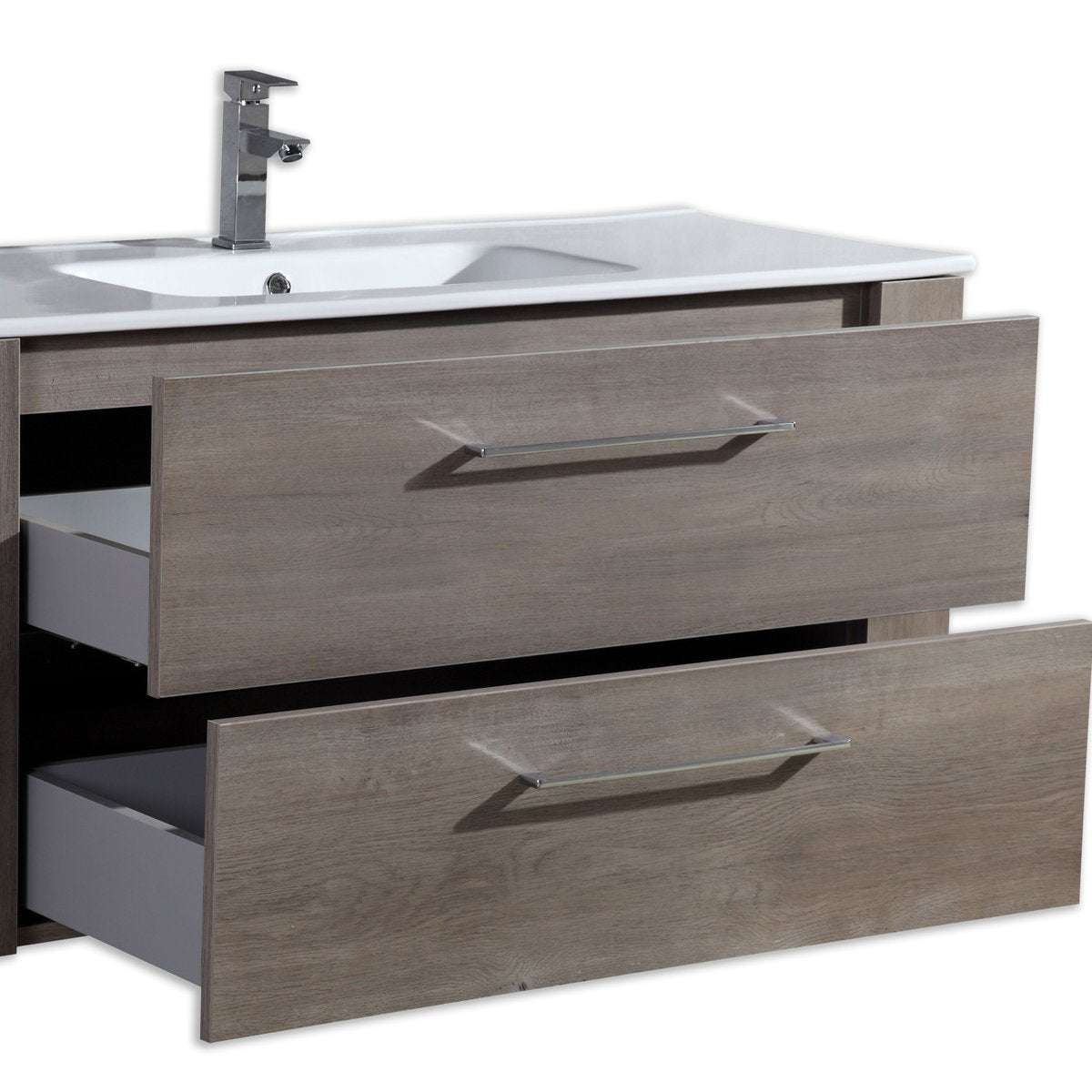 Armoire de toilette avec miroir 90 cm chêne californien gris Aquasun