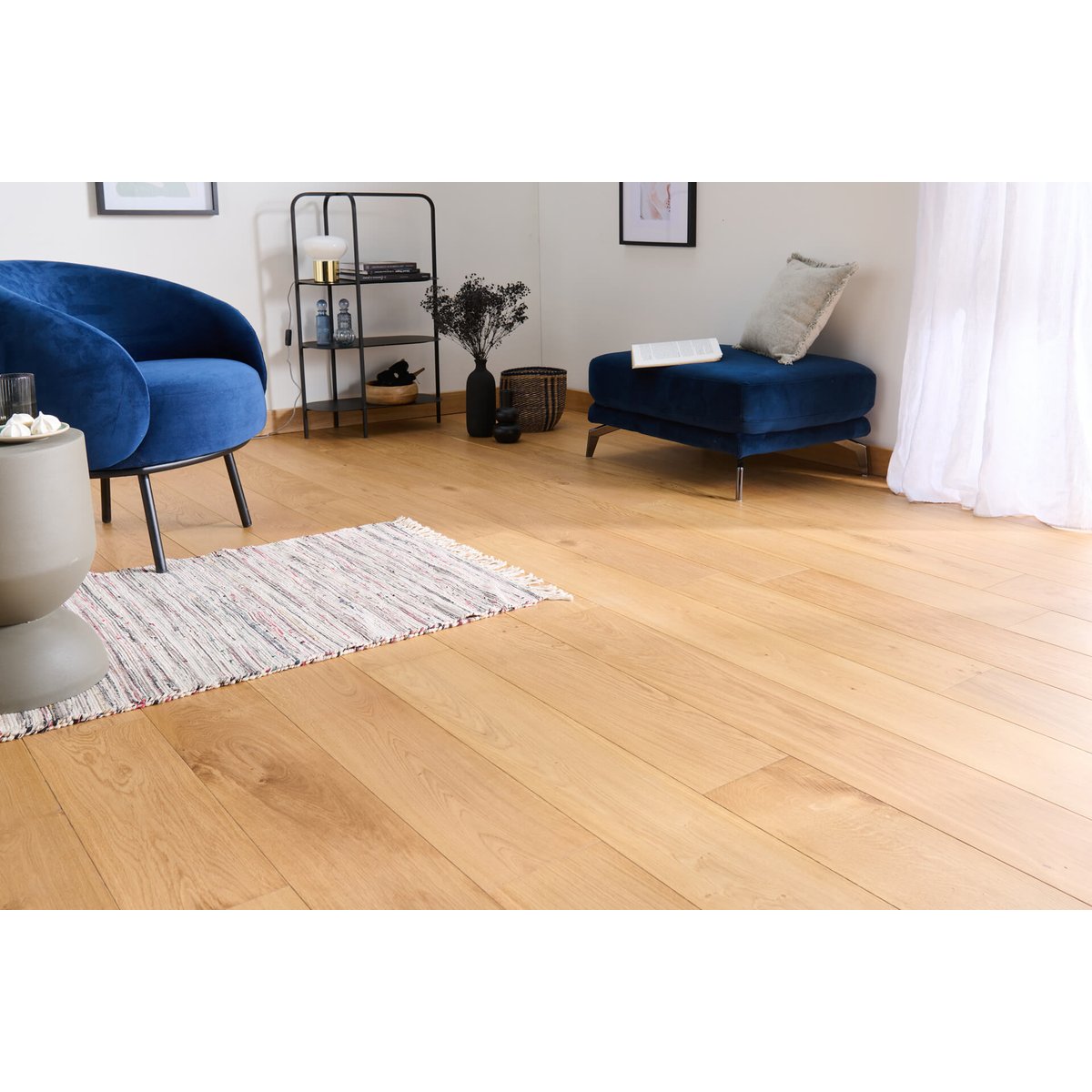 Parquet contrecollé chêne naturel - Larg. 19 cm