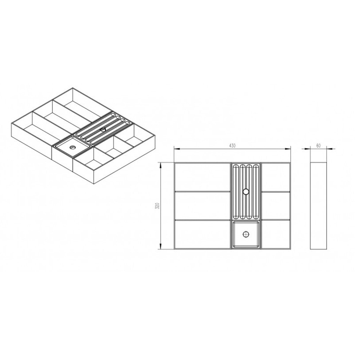 Rangement séparateur plastique
