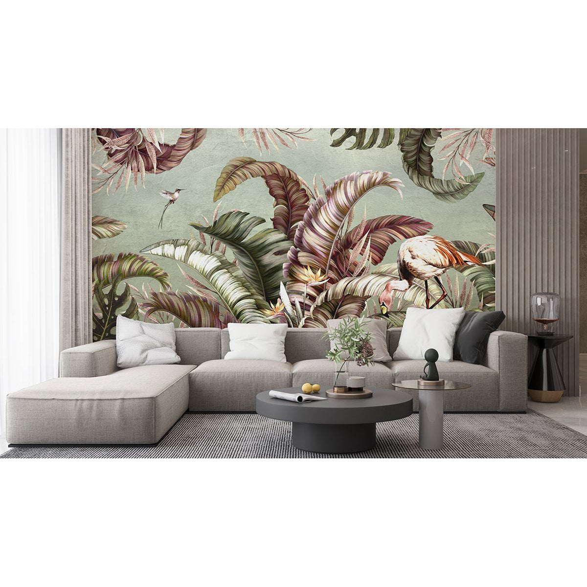 Papier peint panoramique - Feuilles tropicales