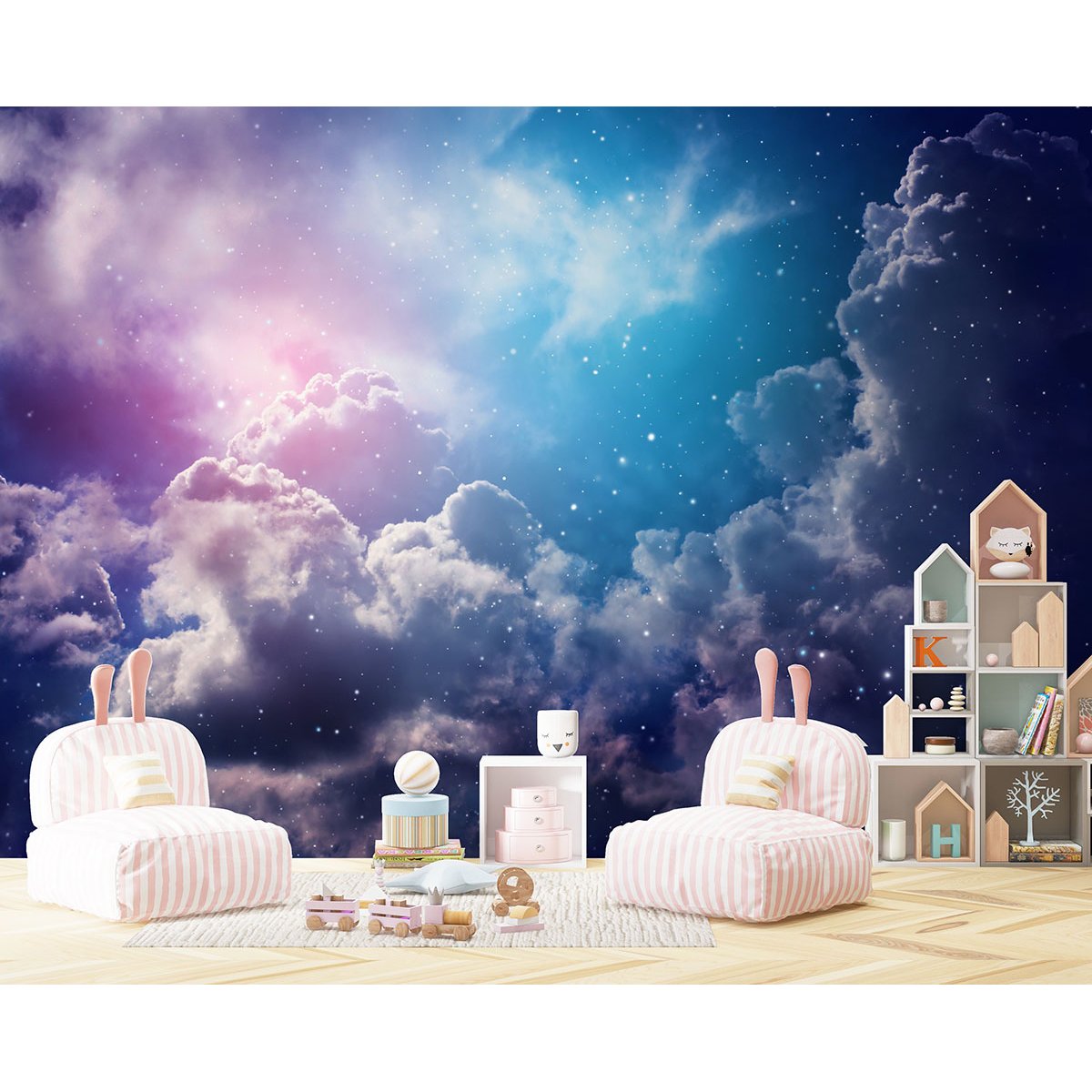 Papier peint panoramique Enfants - Nuages