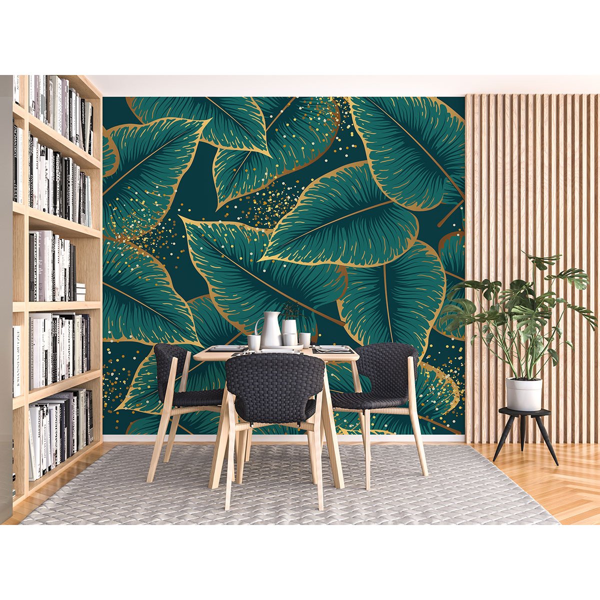 Papier peint panoramique - Feuilles tropicales