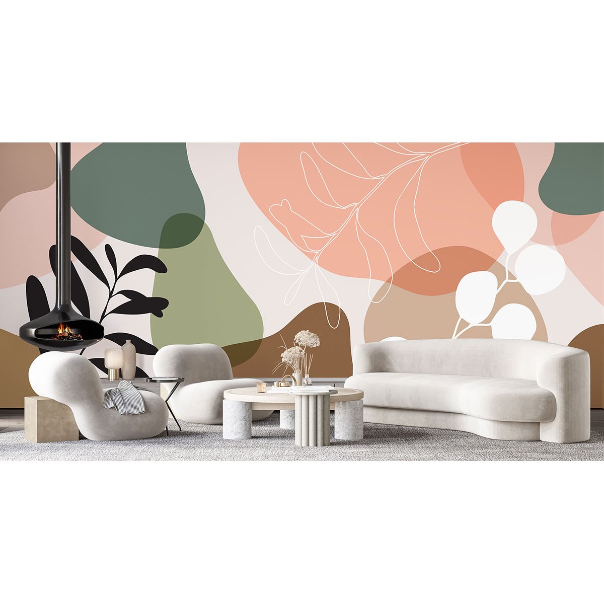 Papier peint panoramique - Feuilles Design