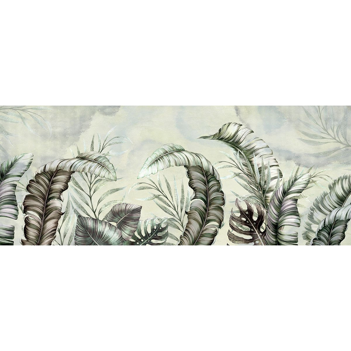 Papier peint panoramique - Feuilles tropicales