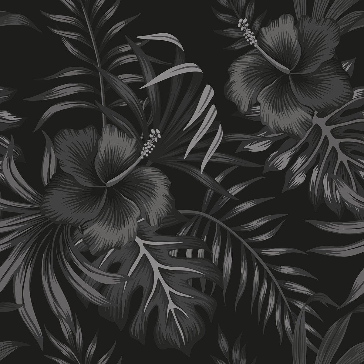 Papier peint panoramique - Fleurs tropicales