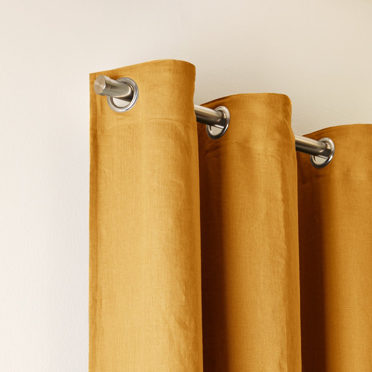 Rideau oeillets doublé occultant CARLINA ocre