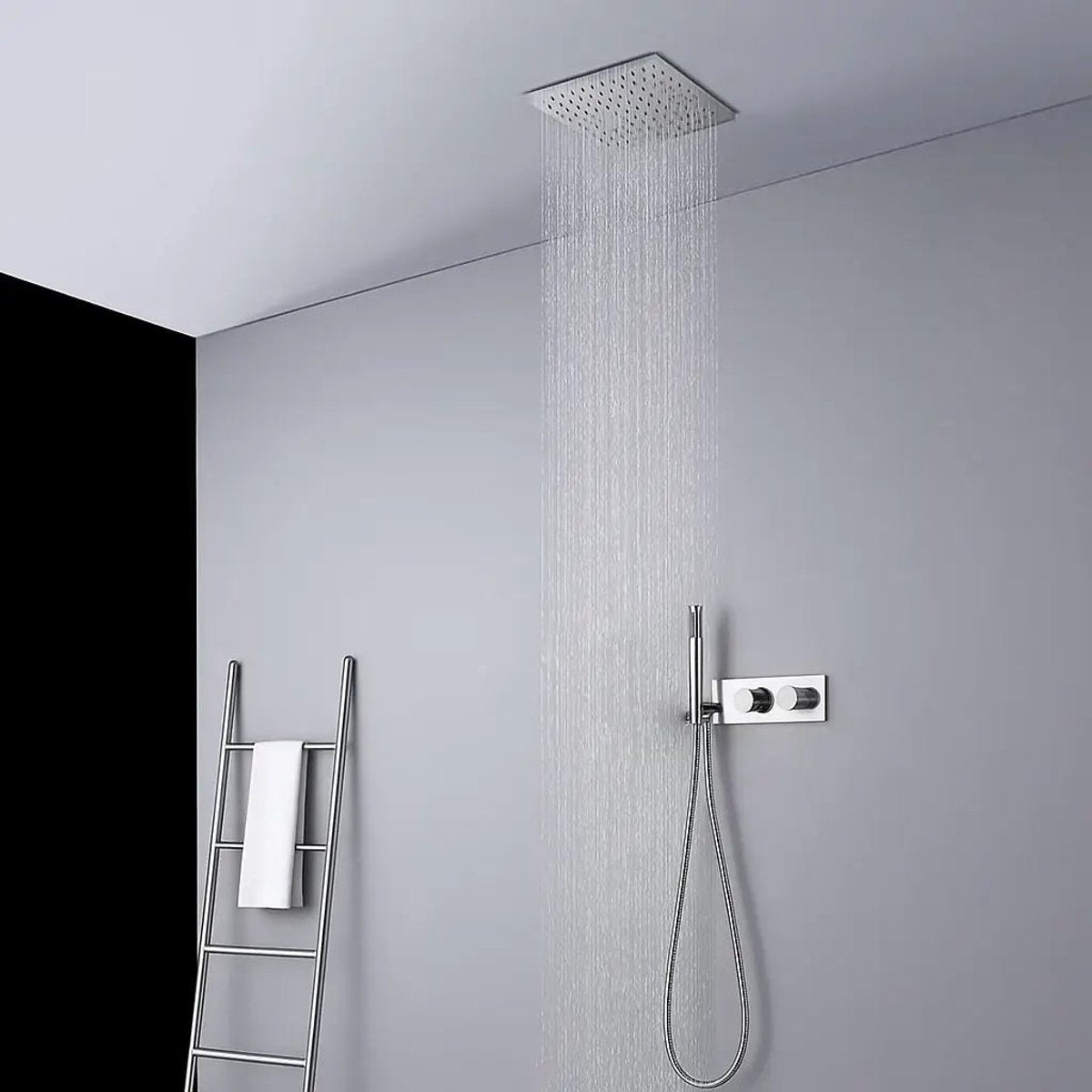 Colonne de douche encastrée chrome