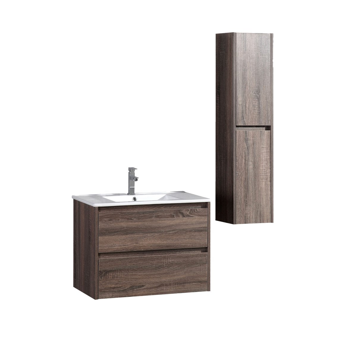 Ensemble salle de bain 60 cm chêne californien brun Aquadoli