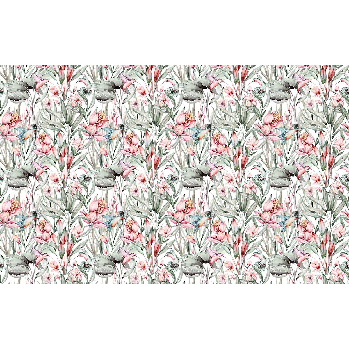 Papier peint panoramique - Motif Fleurs tropicales
