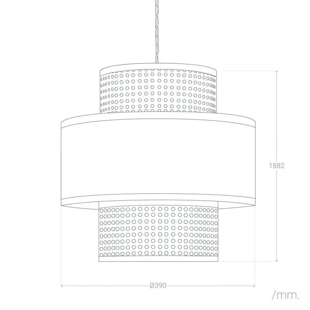 Suspension Rotin et Tissu
