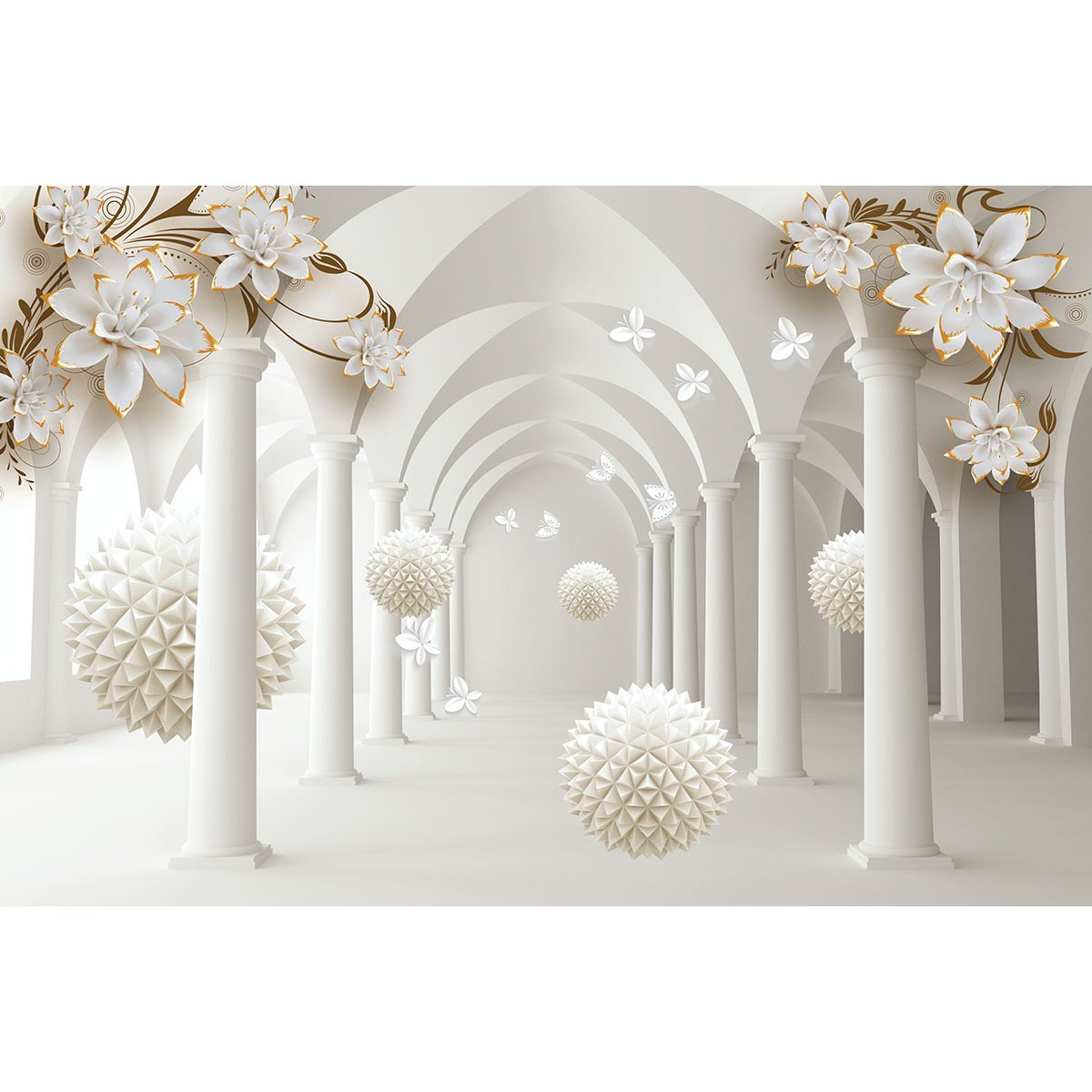 Papier peint panoramique - Colonnade Effet 3D