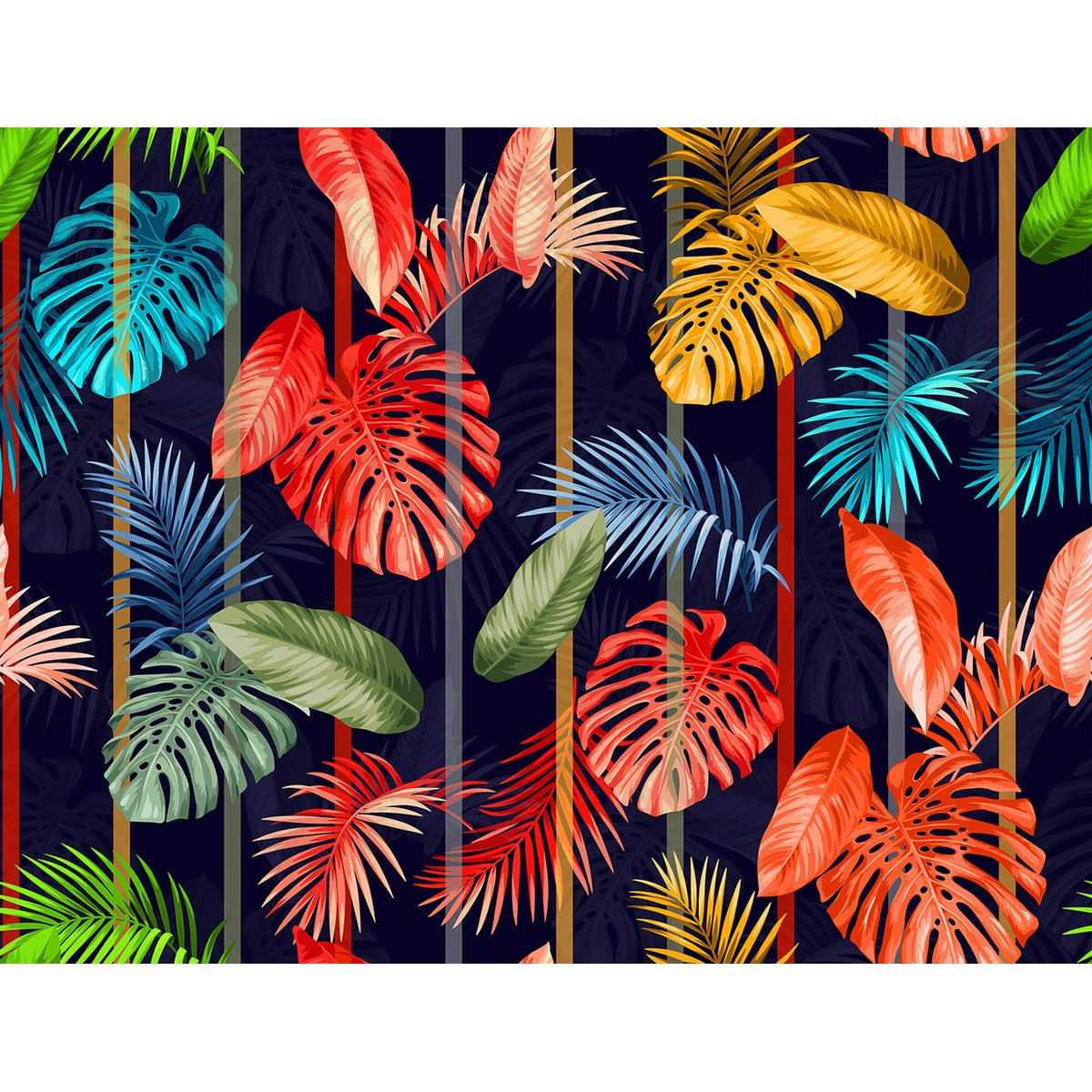 Papier peint panoramique - Feuilles tropicales
