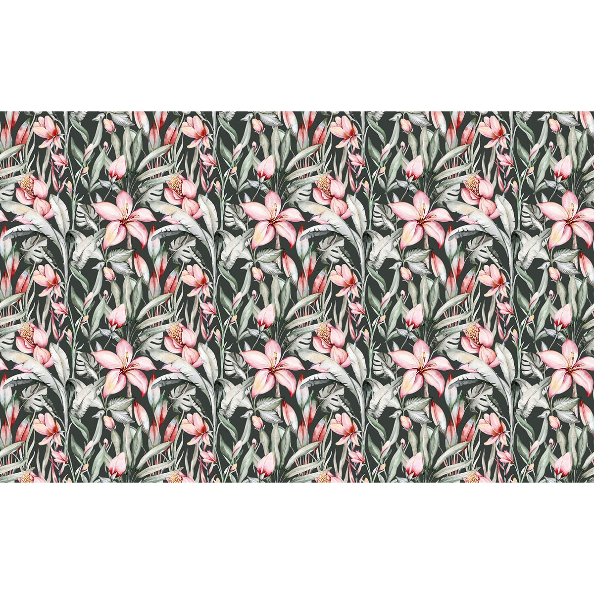 Papier peint panoramique - Motif Fleurs tropicales