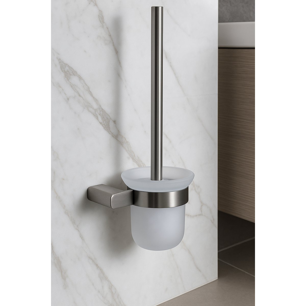 Brosse WC gris brossé
