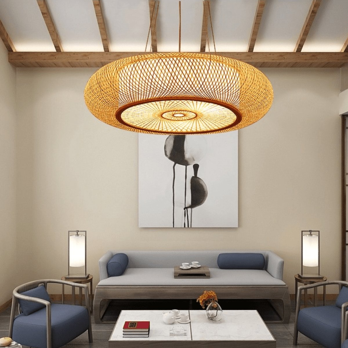 Suspension Bambou Ronde