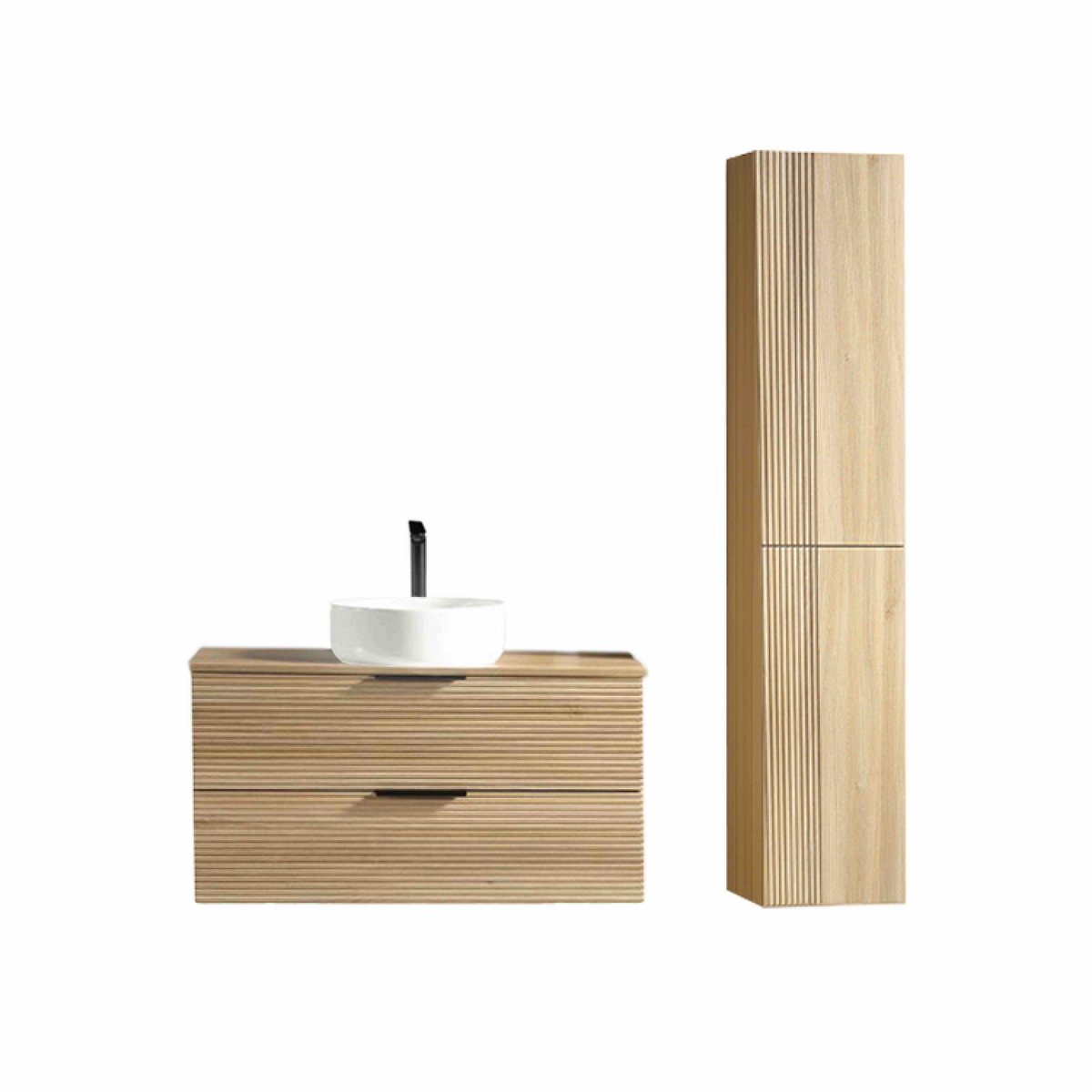 Ensemble salle de bain 120 cm chêne clair Aqualinea