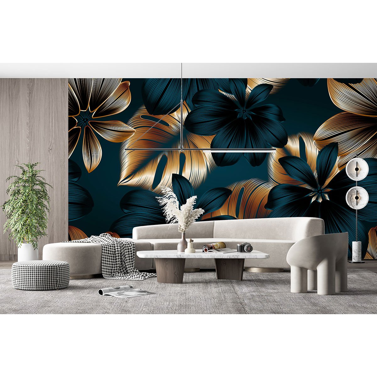 Papier peint panoramique - Fleurs tropicales