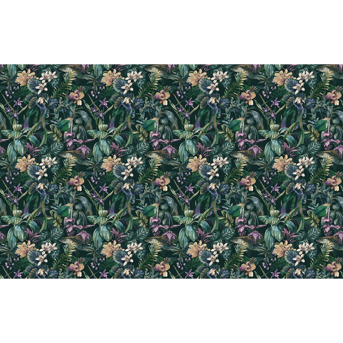 Papier peint panoramique - Motif Fleurs tropicales