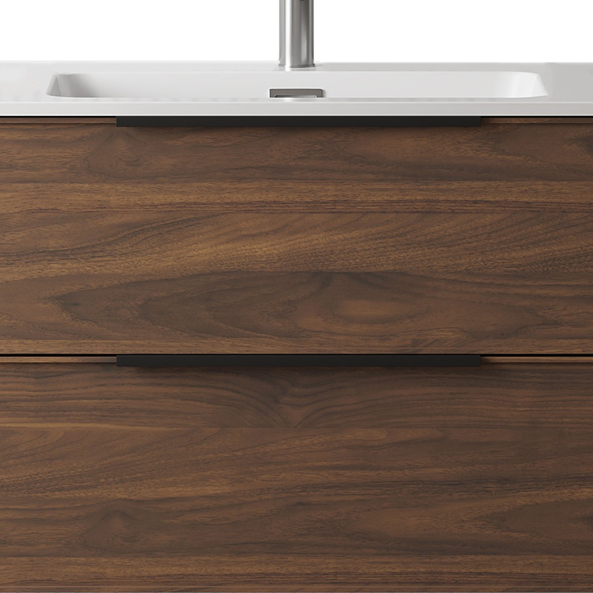 Ensemble de salle de bain 100 cm effet noyer Aquasila