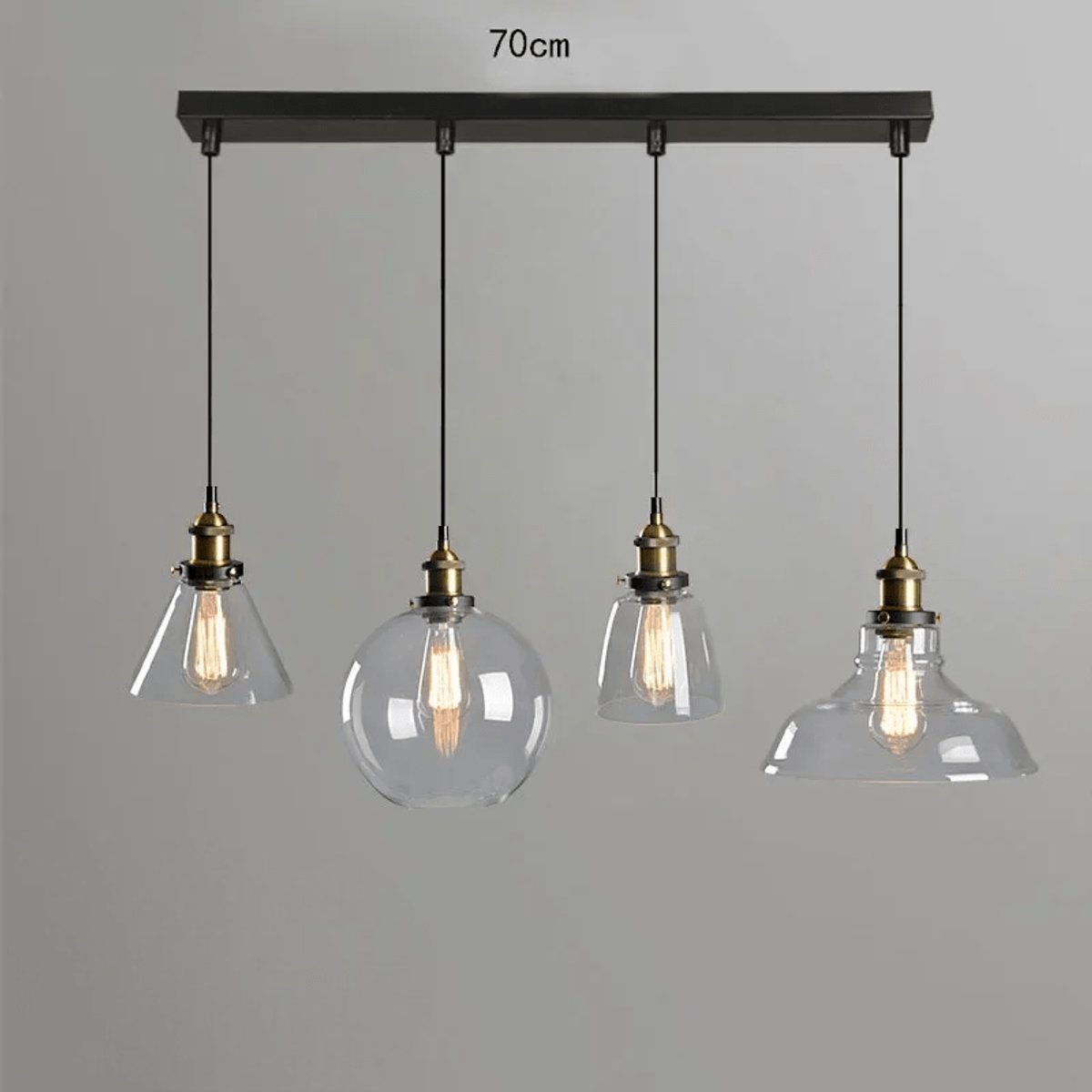 Suspension 4 Lampes Verre