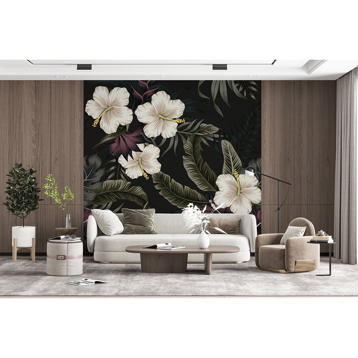 Papier peint panoramique - Fleurs tropicales