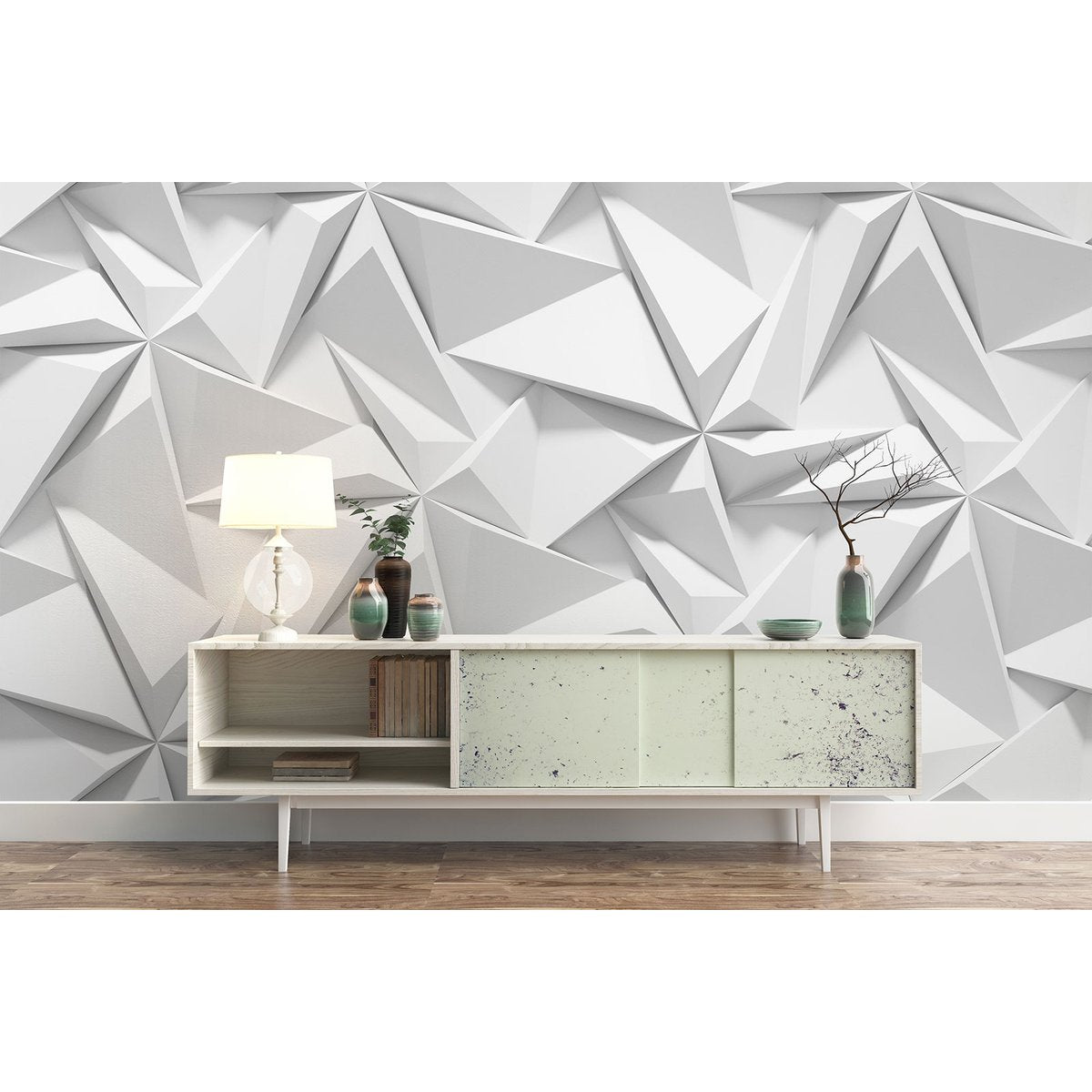Papier peint panoramique - Triangles Effet 3D