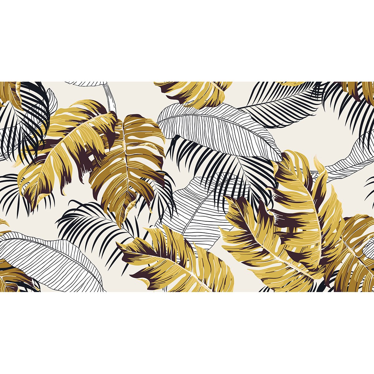 Papier peint panoramique - Feuilles tropicales