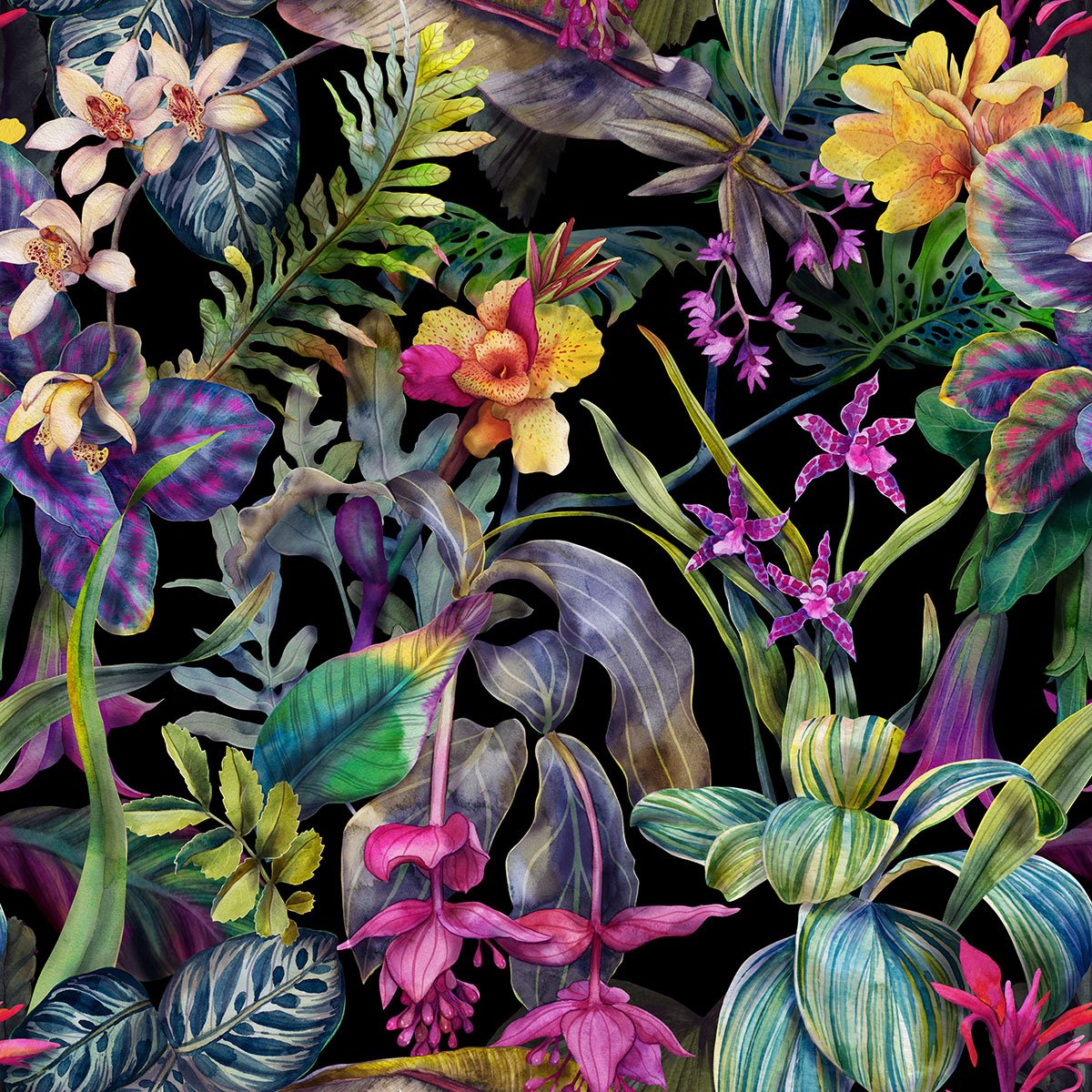 Papier peint panoramique - Fleurs tropicales