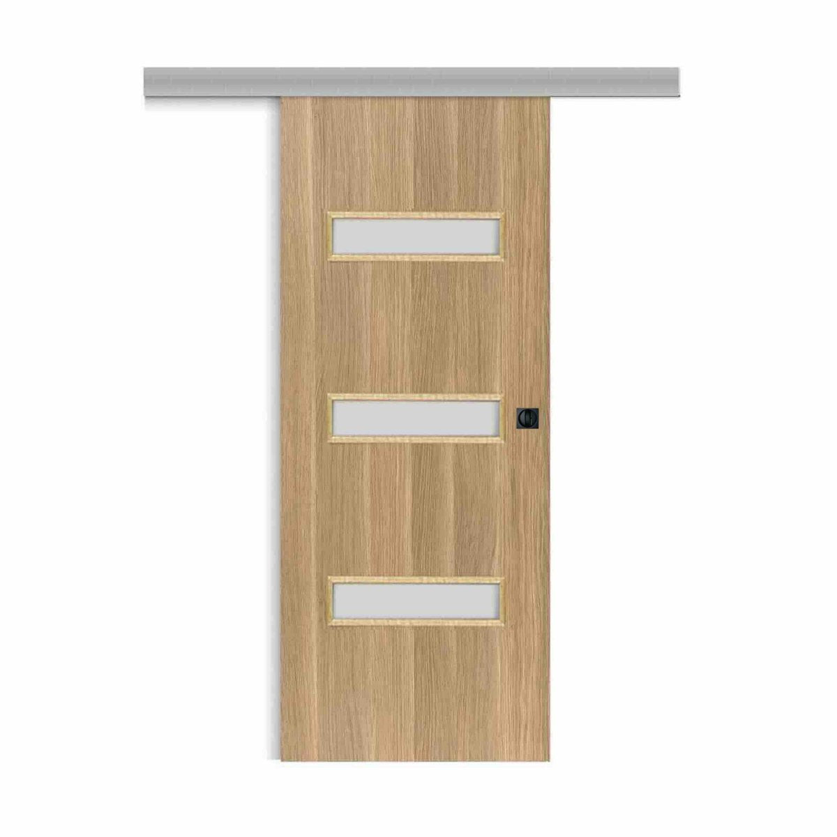 Porte coulissante applique April avec serrure