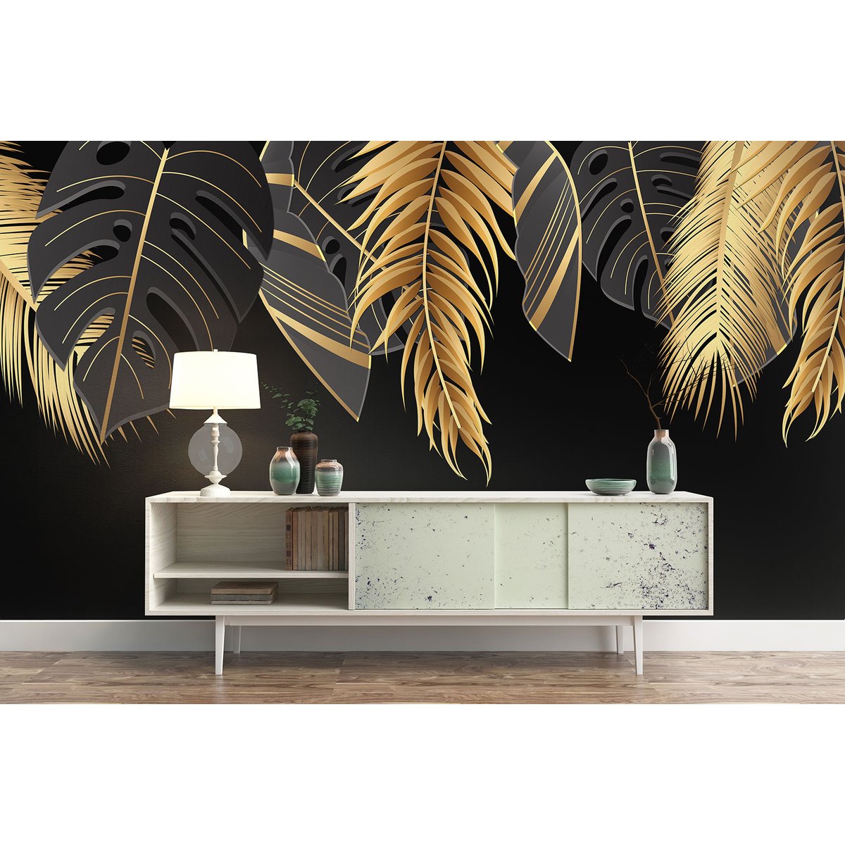 Papier peint panoramique - Feuilles tropicales