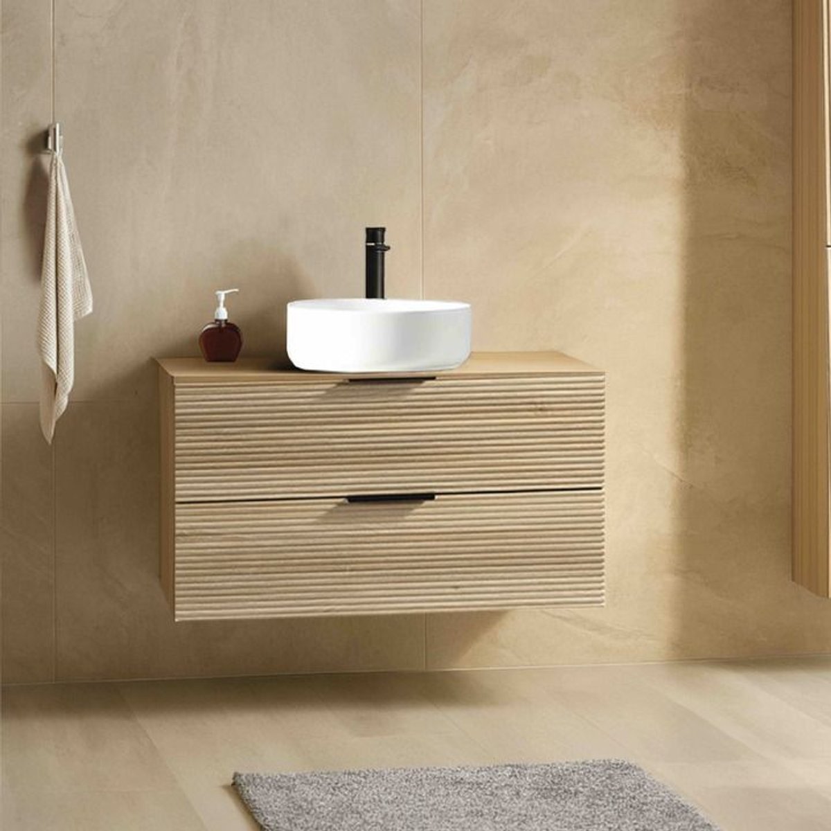 Ensemble salle de bain 120 cm chêne clair Aqualinea