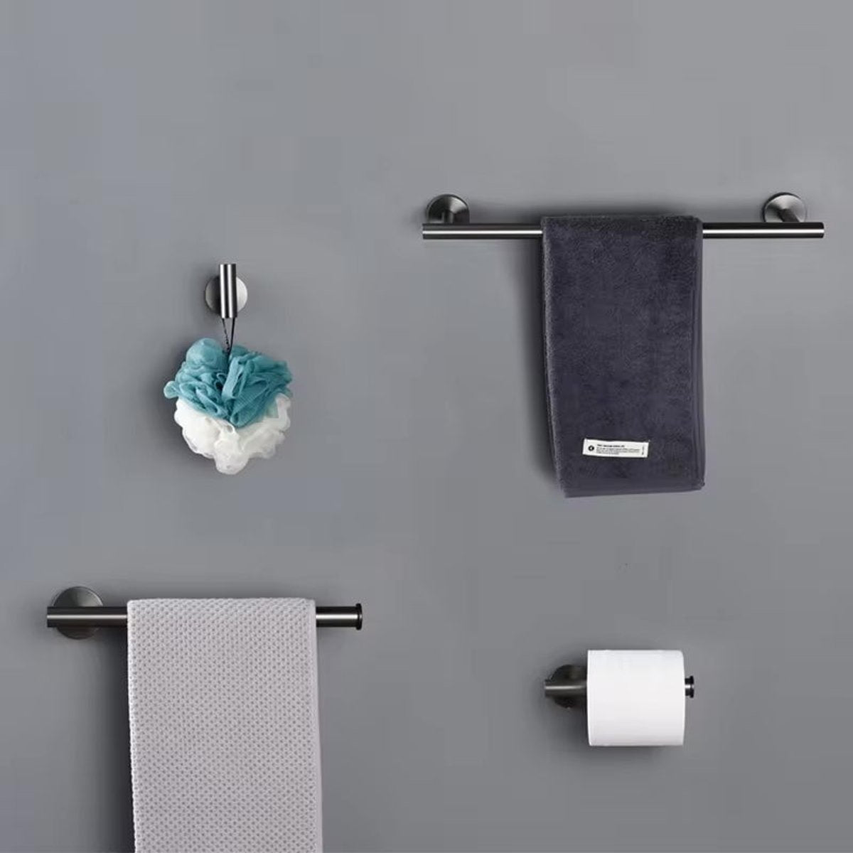 Porte-serviettes gris brossé